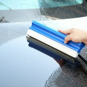 Blue Silicone T-Bar Car Squeegee - 12 Inch Car Window Squeegee for Drying, Professional Flexible One Pass Water Blade Auto Water Blade Cleaning for, Windshield, Glass, Window, Mirror